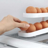 Plastic 2-Tier Rolling Egg Dispenser For 12-14 Eggs