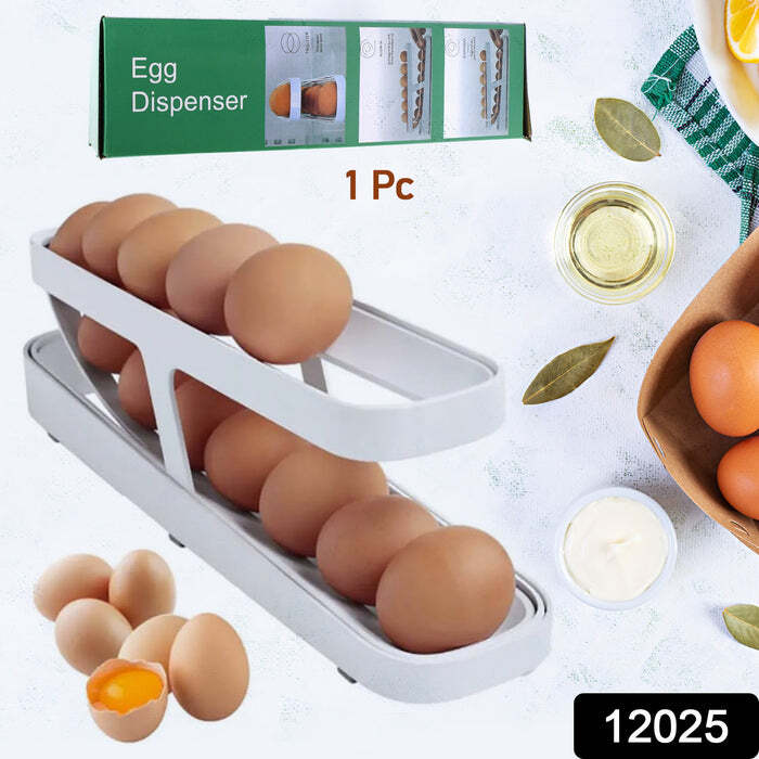 Plastic 2-tier Rolling Egg Dispenser For 12-14 Eggs