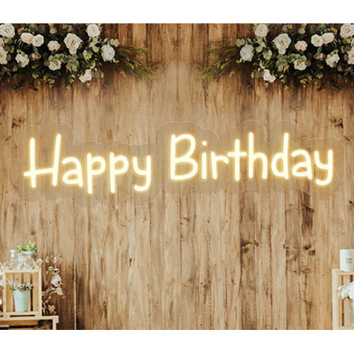 Happy Birthday Neon Sign Board - Application: Advertisement