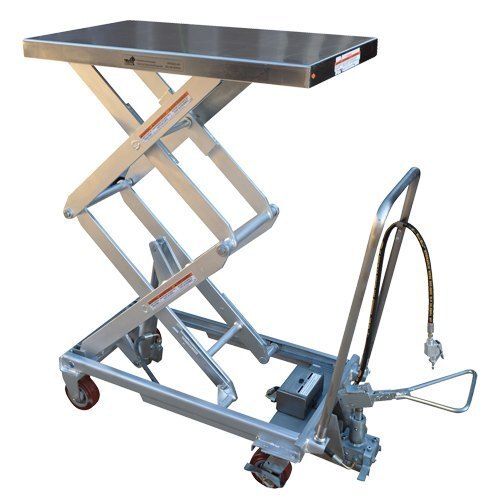 VEDANT Scissor Lift Table Trolley - 600x1200 mm Platform Size, 2000Kg Capacity, Manual Hydraulic, Durable and Strong Design, Ideal for Industrial Use