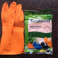 Senstouch Rubber Hand Gloves - Rubber, Full Finger Style, Available In Various Colors | Tear-resistant, Washable, Ideal For Manufacturing And Food Preparation