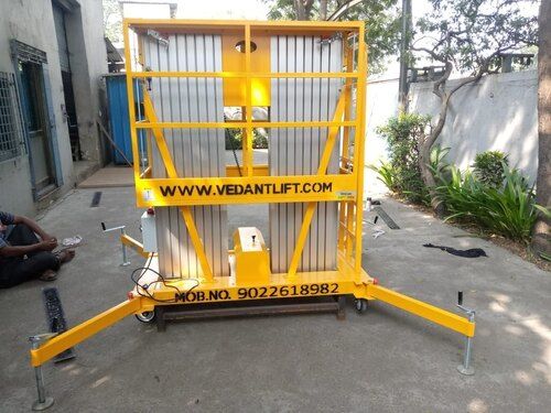 VEDANT LIFT - Double Mast Aerial Maintenance Platform 200 KG Capacity | Strong, Durable, Easy to Operate, 12 Month Warranty, Max Lifting Height 10 m, Stowed Dimensions 1500x900x2040 mm