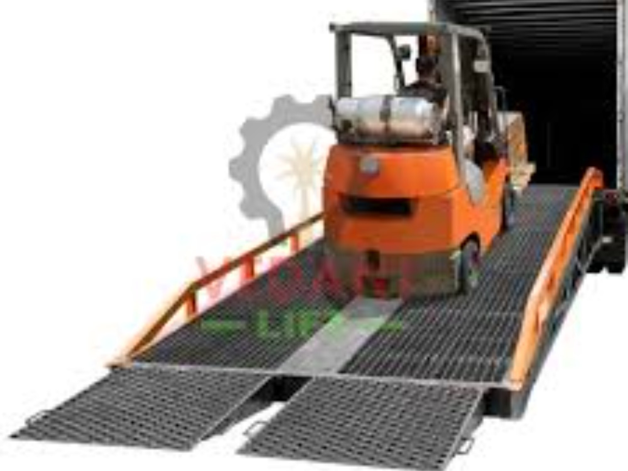 Vedant Lift Mobile Dock Ramp - Steel, 10 Ton Load Capacity, 7040 Mm Slope Length, 2100 Mm Width, 1600 Mm Max Lifting Height | Hydraulic Operation, Pneumatic Tyre 7.00-15