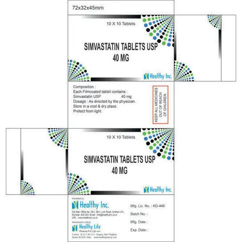 40 Mg Simvastatin Tablets Usp - Grade: Medical