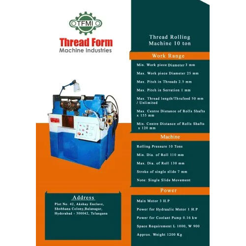 Circular Thread Rolling Machines For Fasteners - Color: Blue