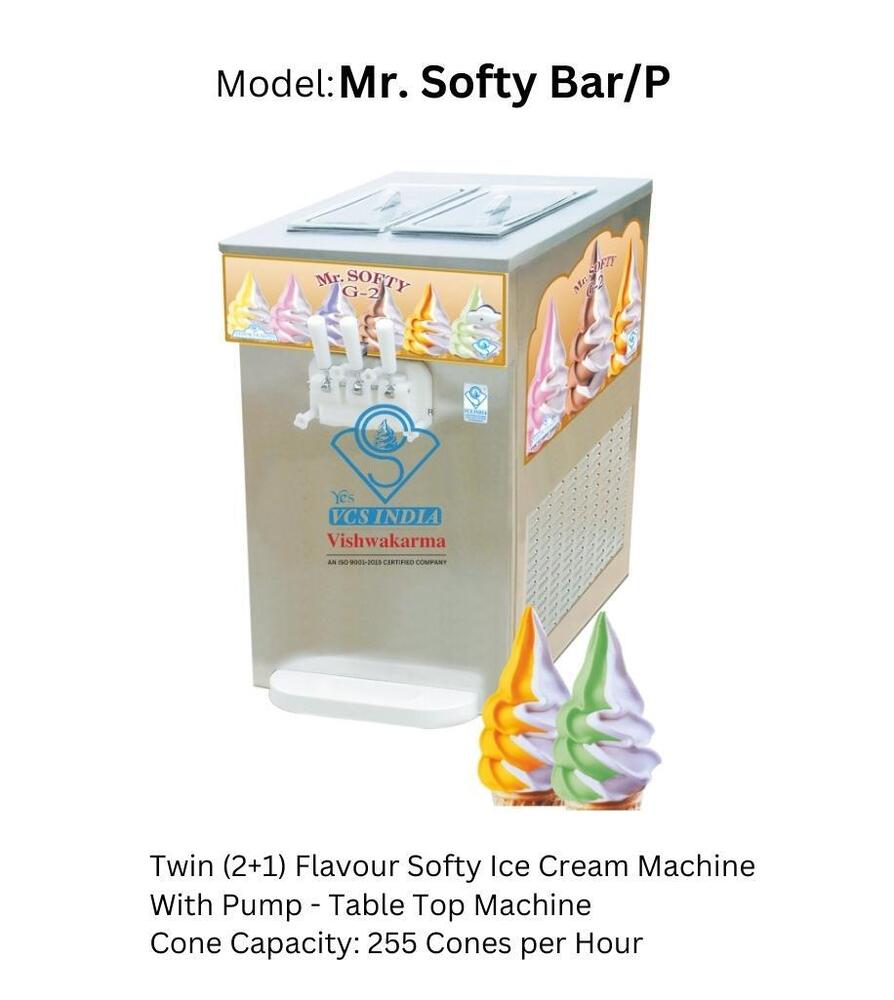 Mr. Softy Bar-P -Pump Series - Softy Ice Cream Machine - Color: Silver