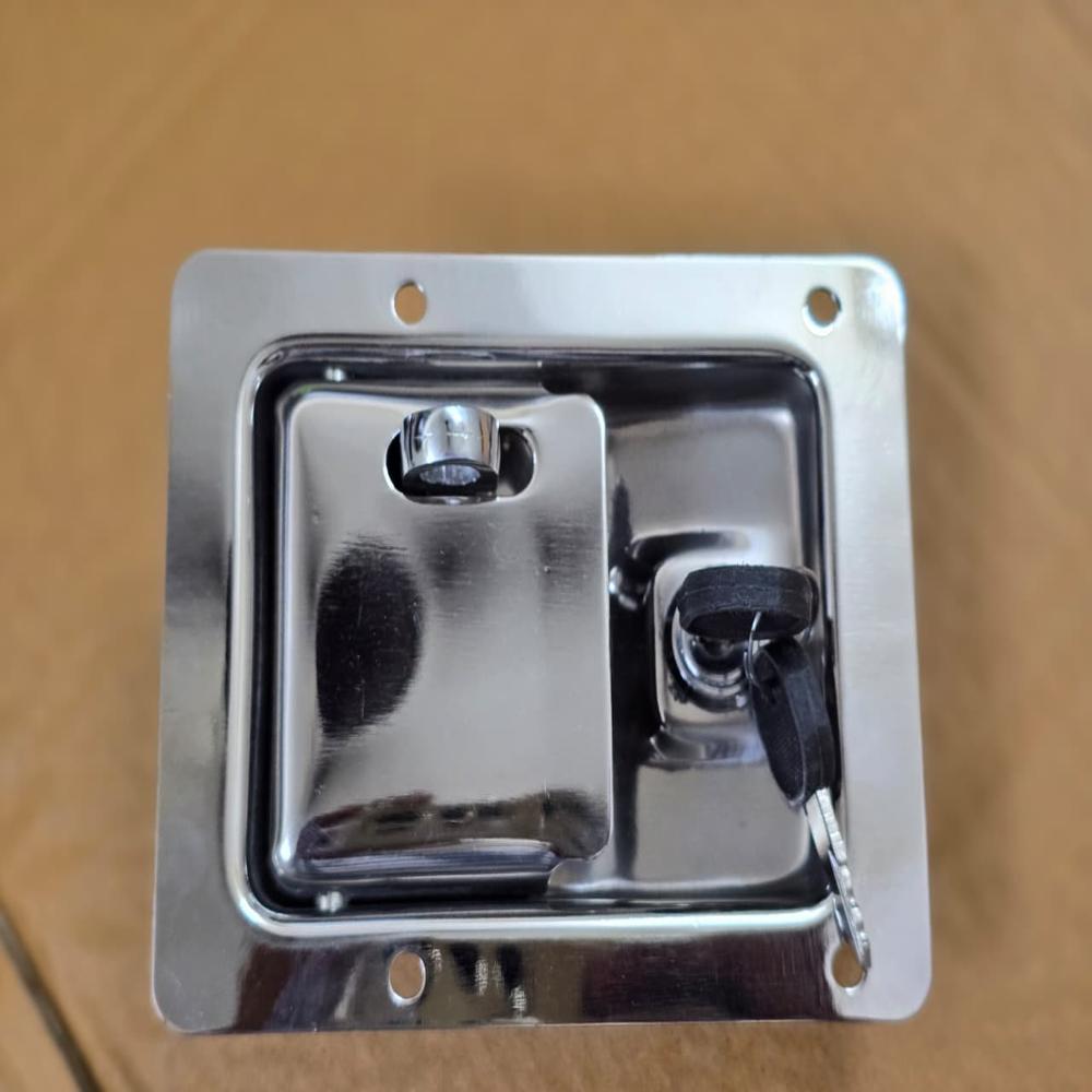 SS Slam Lock with Pad Lock - Stainless Steel, Square Shape, Silver Color | Chrome Finish for Enhanced Durability and Security