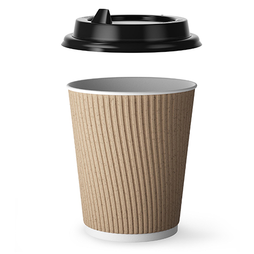 Disposable Ripple Paper Cup With Cover