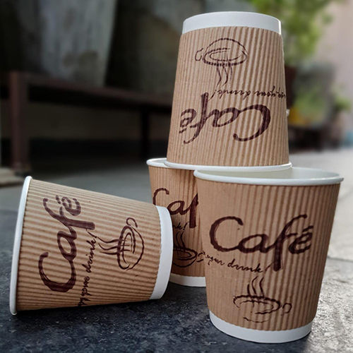 Printed Ripple Paper Cup - Color: Brown