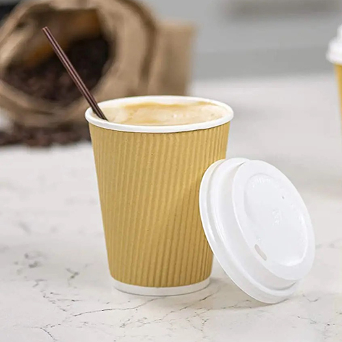 Customized Rippled Paper Cup With Lid