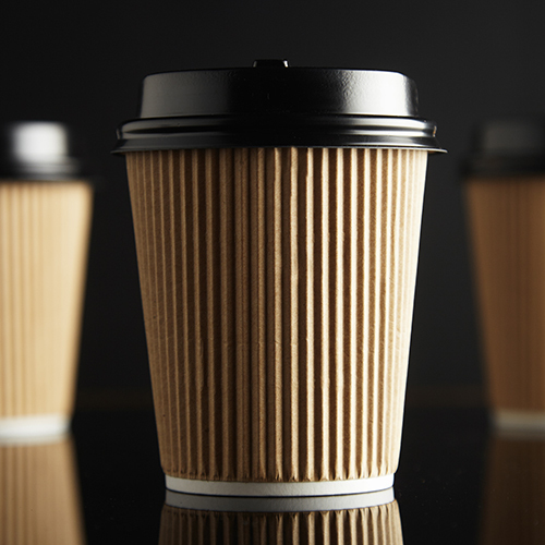 Brown Cardboard Paper Cups With Caps