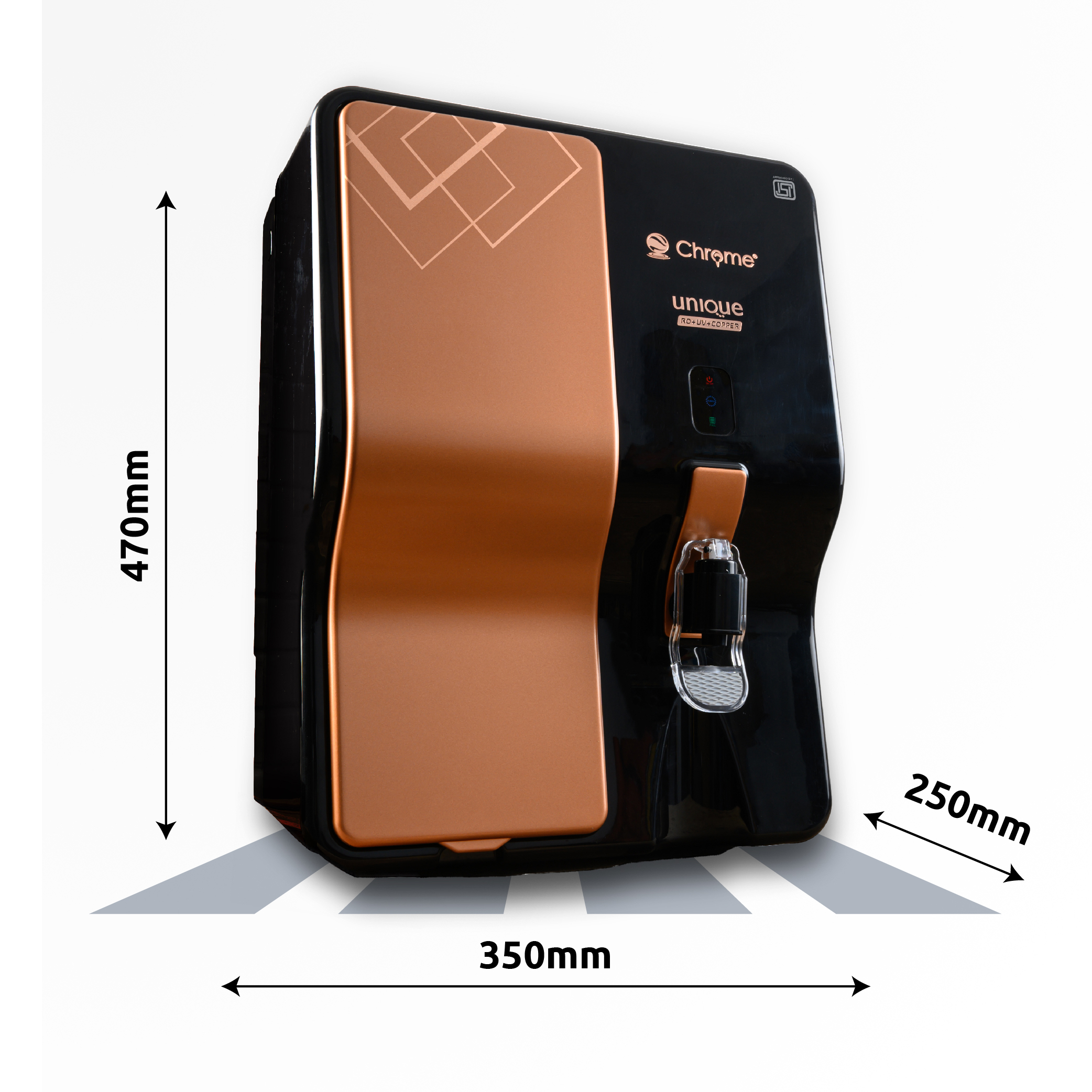 Chrome Unique Black Copper Ro Water Purifier