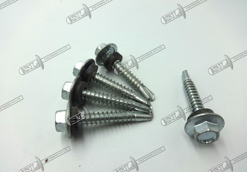 Hex Flange Head Self Drilling Screw - Stainless Steel, Standard Size, Silver Color | Ideal for Metal-to-Metal Industrial Applications