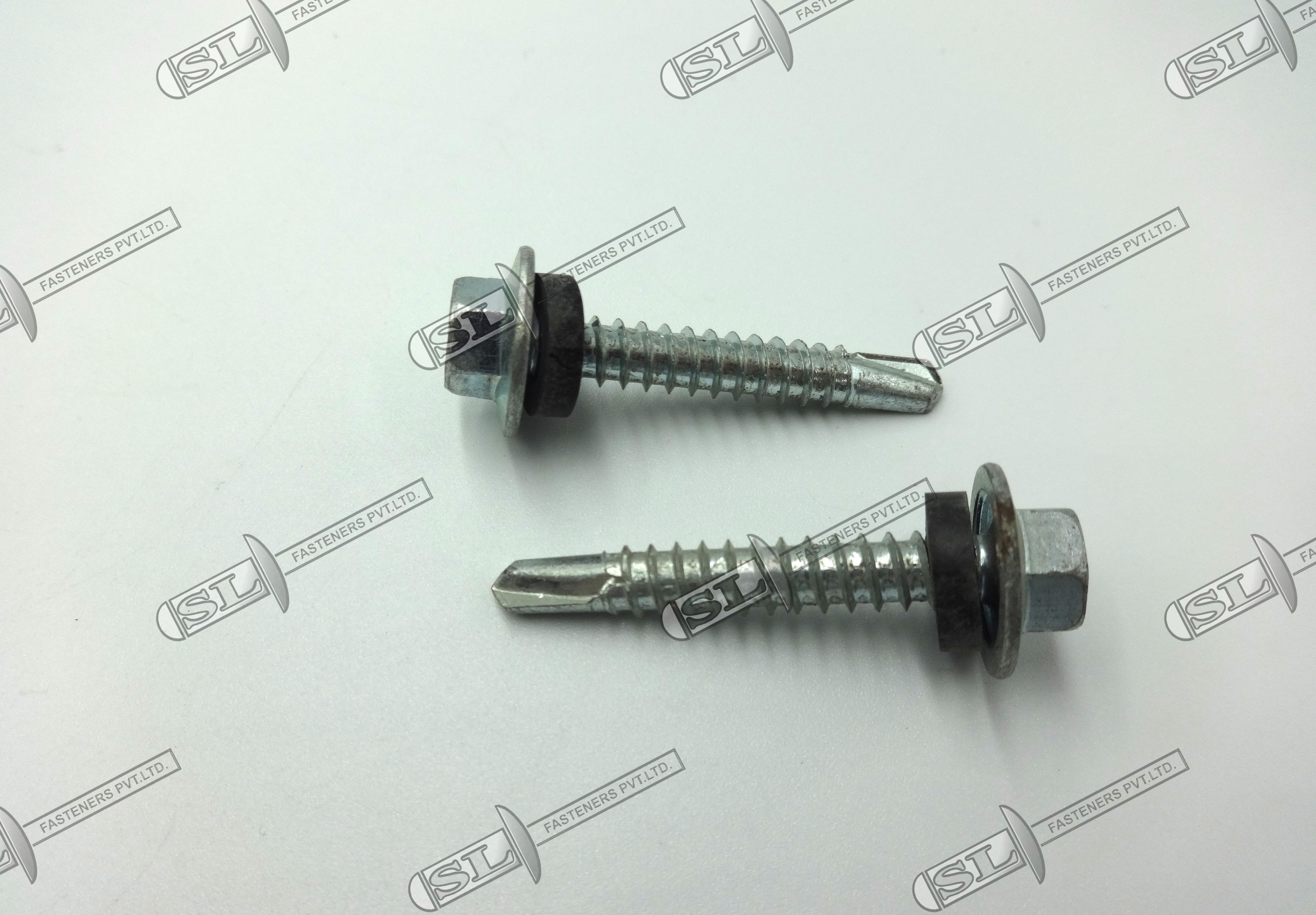 Hex Flange Head Self Drilling Screw - Stainless Steel, Standard Size, Silver Color | Ideal For Metal-to-metal Industrial Applications