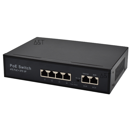 POE Switch with AI - Black Color, 50 MHz Frequency | Electric Power Supply, LED Indicator Features