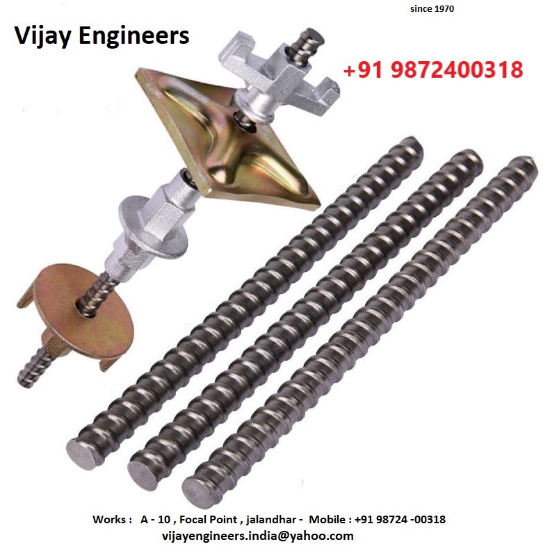 Tie Rod - Steel, 1-6 M Length, 12-36 Mm Diameter, Zinc-plated Finish | Metric Thread Type, Usage In Scaffolding Support, Formwork Bracing, Is/astm Compliance