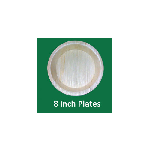 8 Inch Areca Plates - Color: White