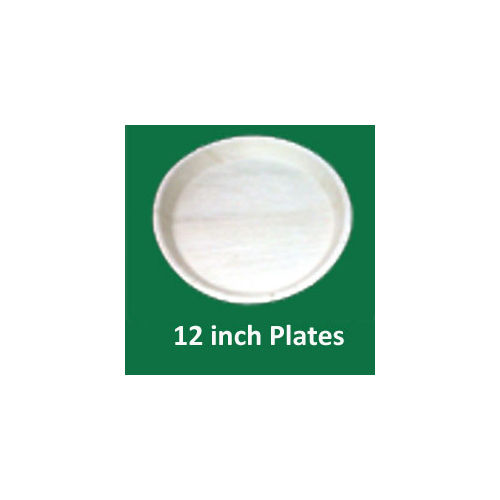 12 Inch Areca Plates - Color: White