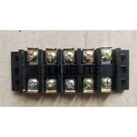 Strip 30amp-5way Open - High Conductivity Brass With Bakelite Base, 20mm Width, Silver And Black, 30a 250v Ac, Nickel Plated Contacts, Flame Retardant, Surface Mount