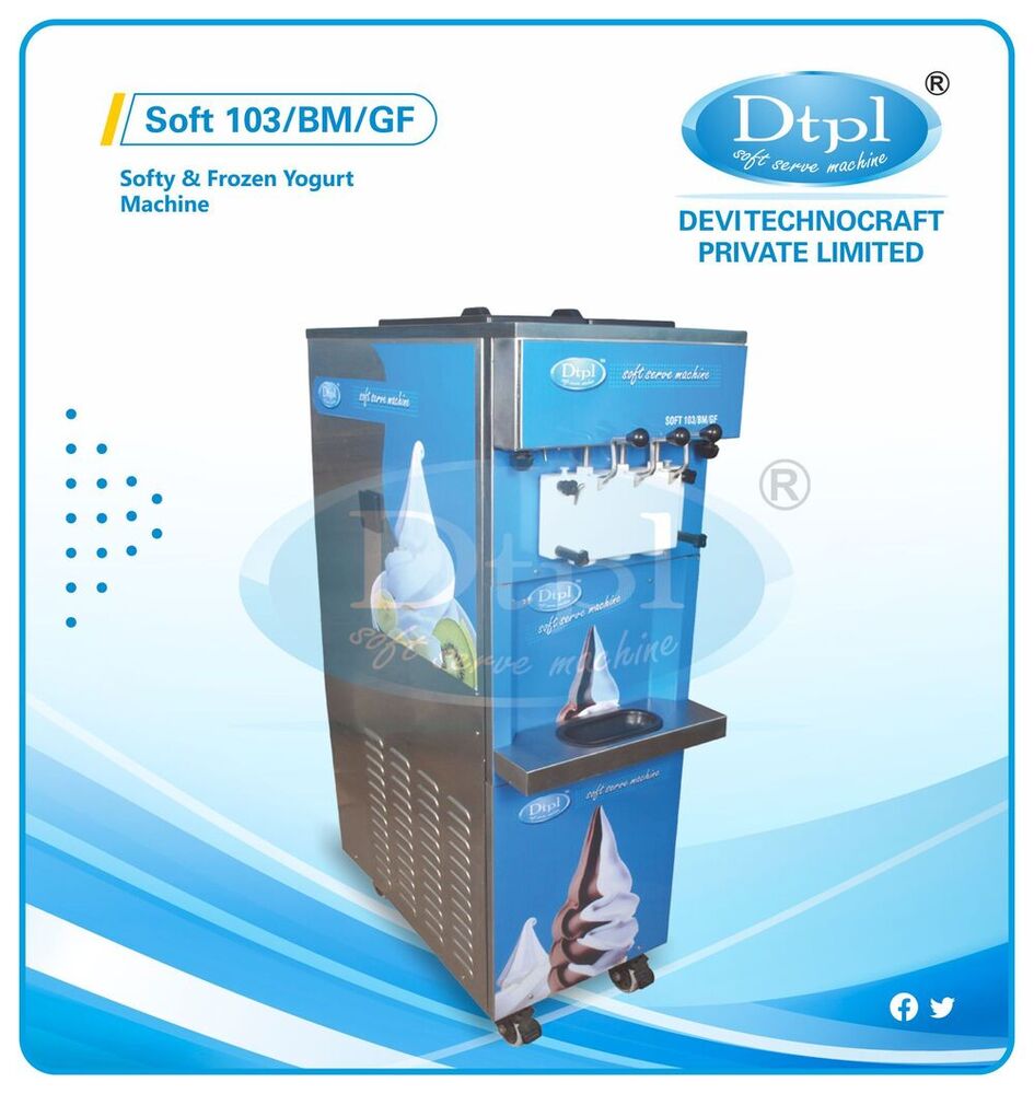 Soft-103 Bm-Gf Double Flavour Frozen Yogurt Machine - Capacity: 40-50 Litres Per Hour Ltr/Hr