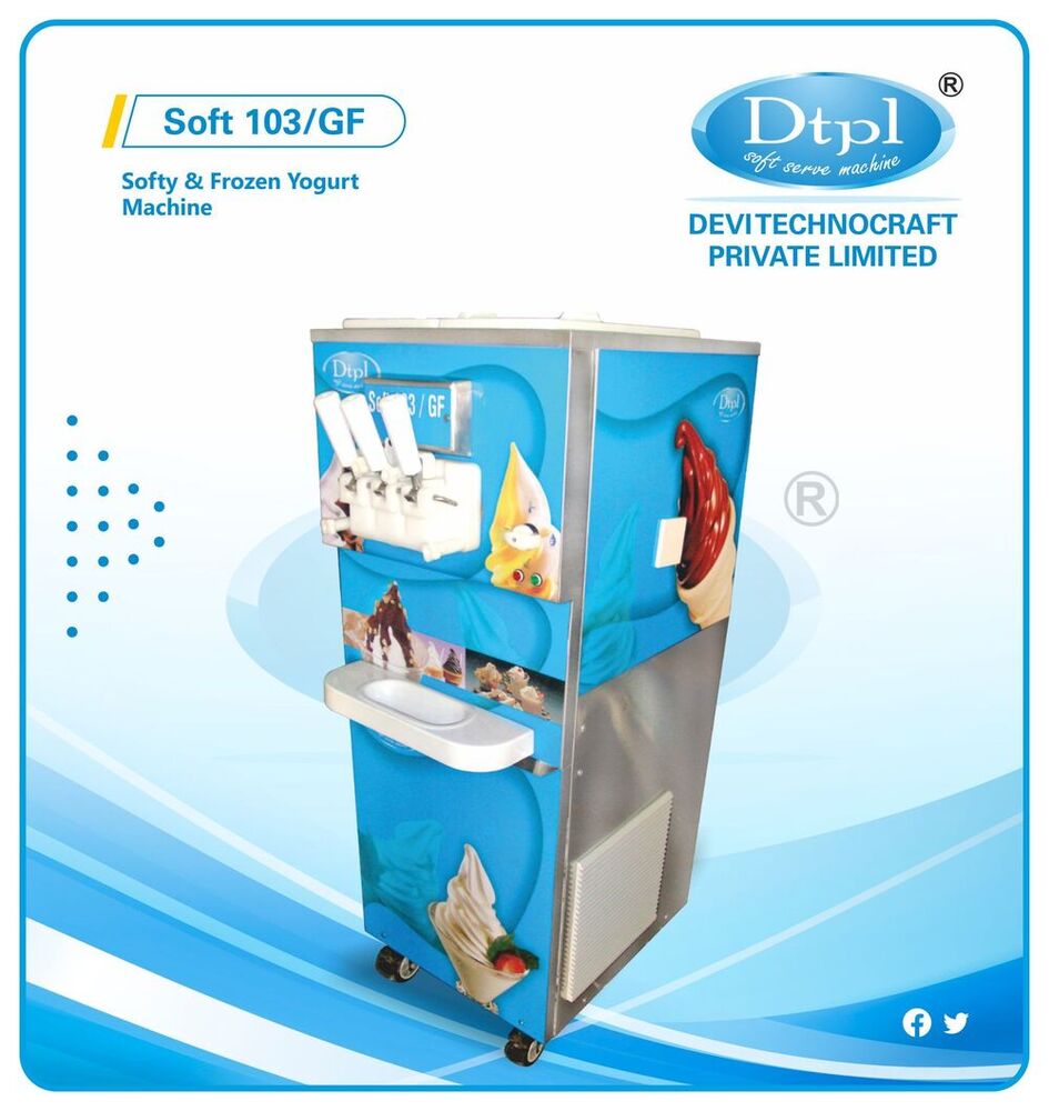 Soft-103-Gf Double Flavour Frozen Yogurt Machine - Capacity: 20-30 Litres Per Hour Ltr/Hr