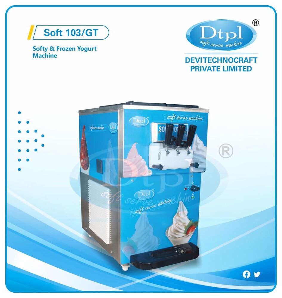 Soft-103-Gt Double Flavour Frozen Yogurt Machine - Capacity: 10-20 Litres Per Hour Ltr/Hr