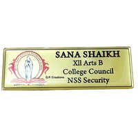 Customized School Name Badges - Brass, Rectangular Shape, 1-2 Mm Thickness, Multi-colour | Pin Badge, Printed Pattern, Lightweight 20-30 Grams