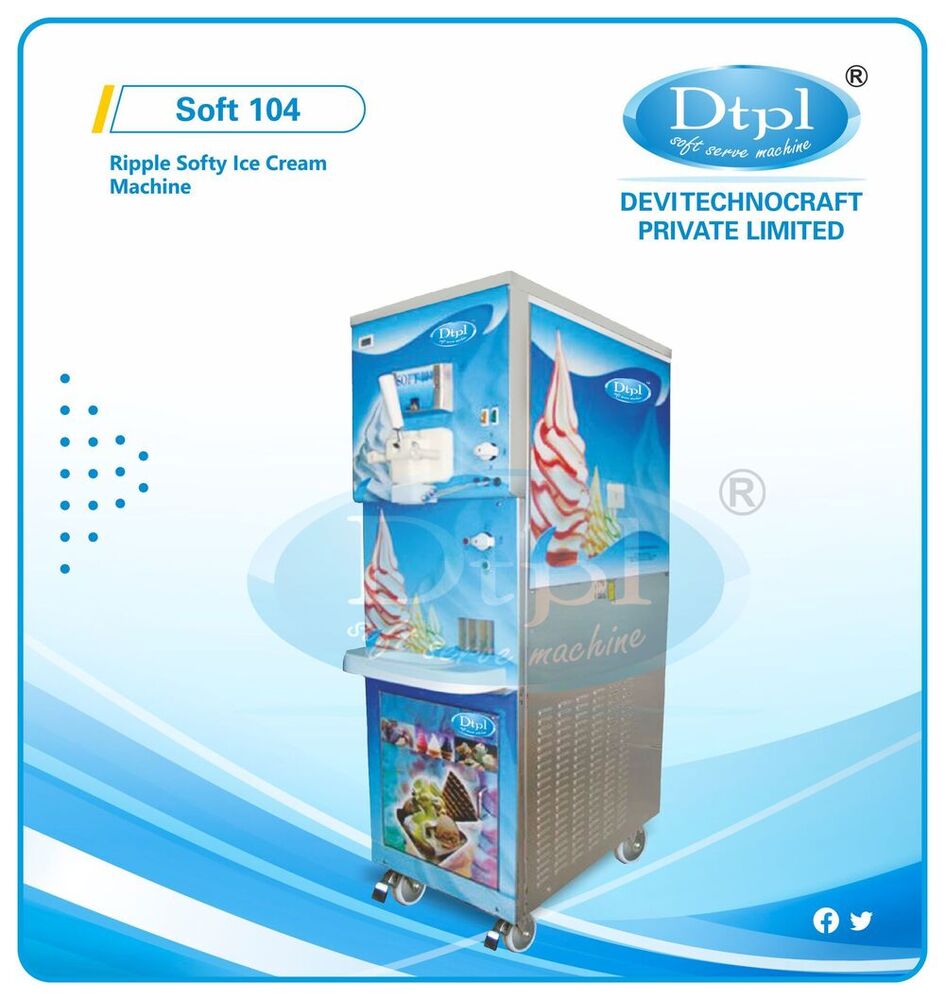 Soft-104 Ripple Softy Ice Cream Machine - Cooling Capacity: 430 Cones / Hr.