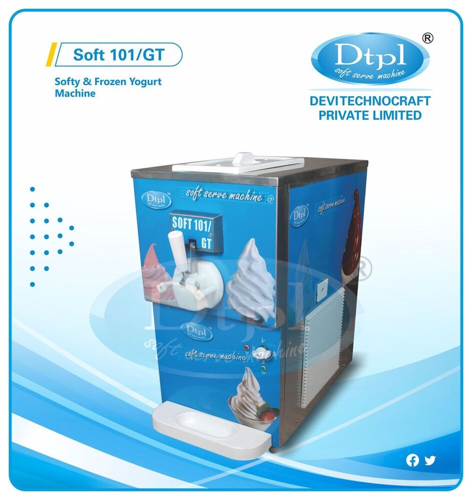 Soft-101-Gt Single Flavour Softy Ice Cream Machine - Cooling Capacity: 120 Cones / Hr.