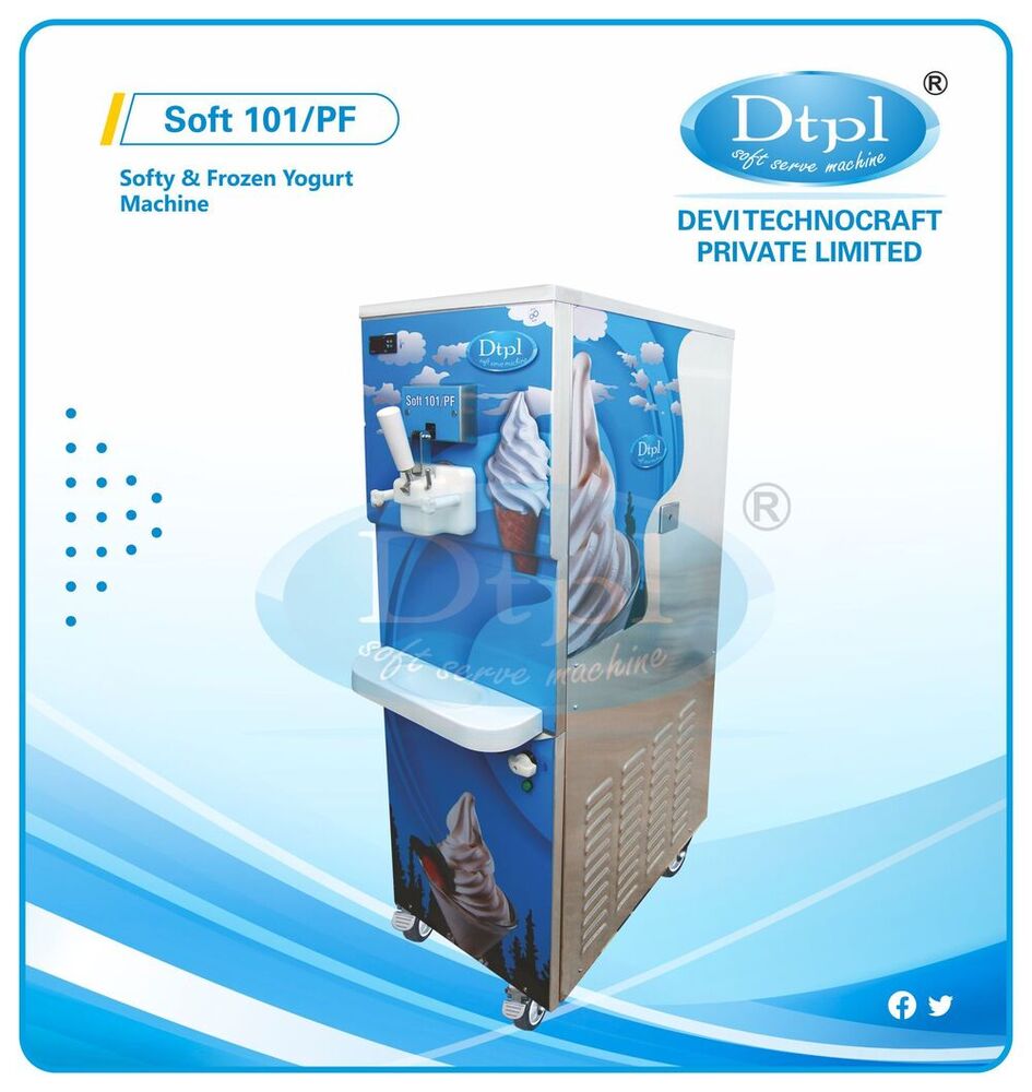 Soft-101-Pf Single Flavour Softy Ice Cream Machine - Cooling Capacity: 430 Cones / Hr.