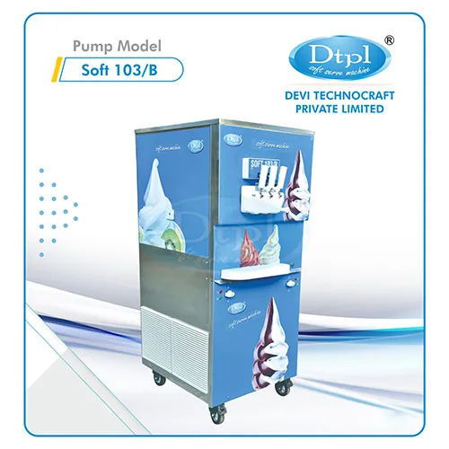 Soft-103 Double Flavour Softy Ice Cream Machine - Color: Stainless Steel