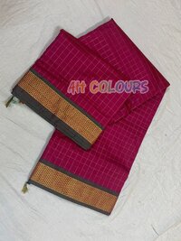 semi silk checked madisar saree