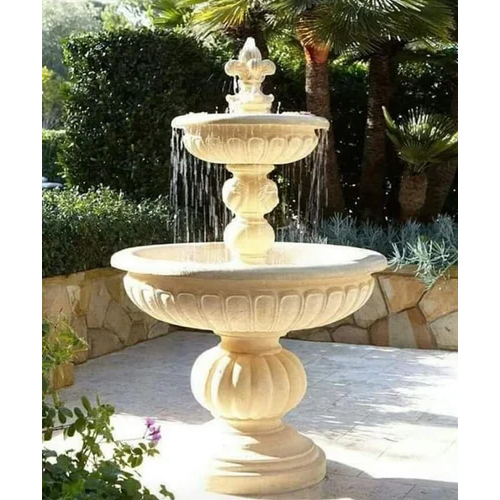 Yellow Marble Carved Fountain