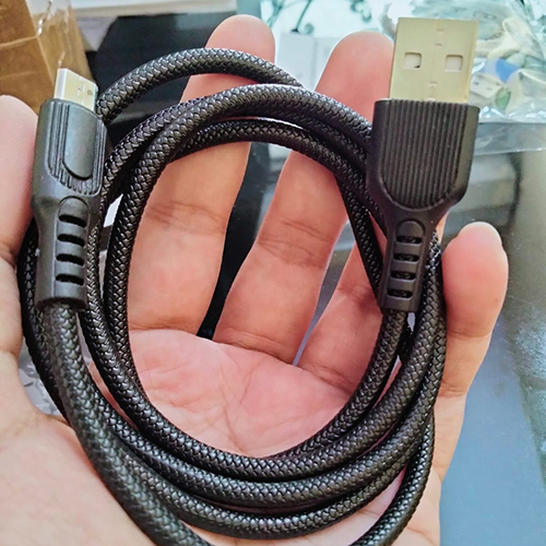 2Amp C Type Double Mold Pvc Charging Cable - Color: Black