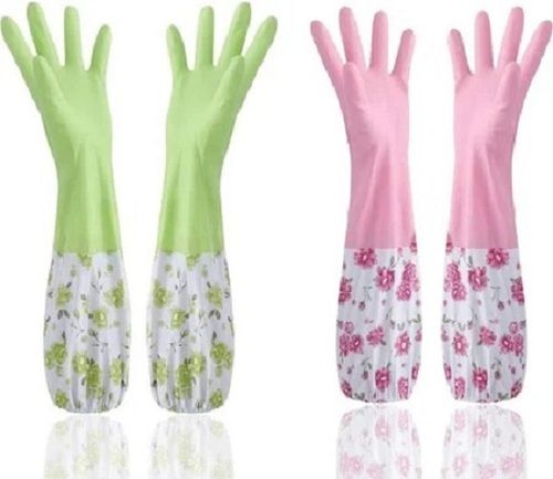 Mitsico Reusable Pvc Hand Gloves Flock Lined Long Elbow Hand Gloves Safety Kitchen For Dishwashing