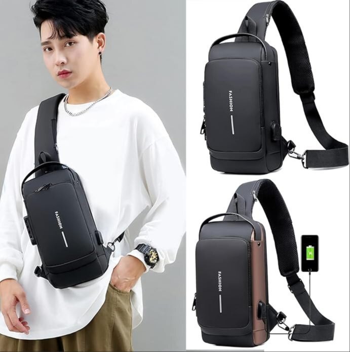 Mitsico Usb Shoulder Bag Anti-theft Chest Bag For Men's & Women's Cross Body - Age Group: Any