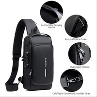 Mitsico USB Shoulder Bag Anti-Theft Chest Bag For Men's & Women's Cross body