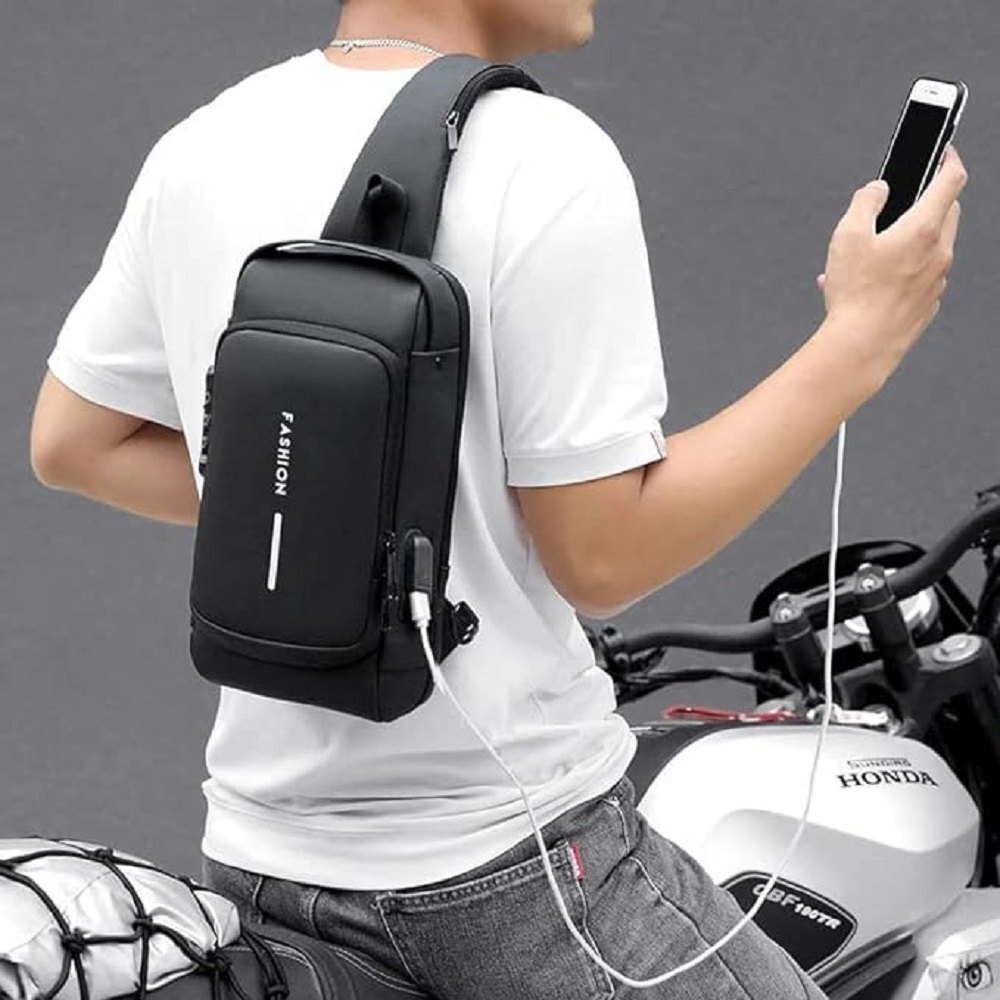 Mitsico Usb Shoulder Bag Anti-theft Chest Bag For Men's & Women's Cross Body - Age Group: Any