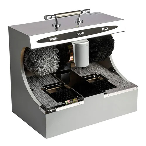 Silver Shoe Polish Machine