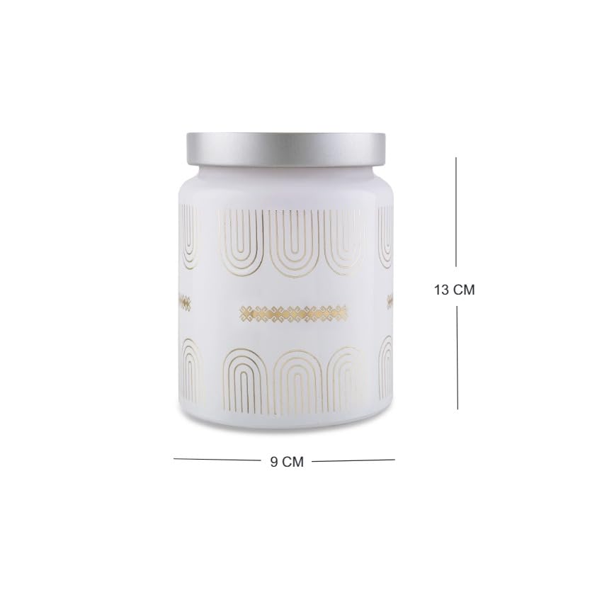 CROCO JAR Premium Color Coated & Printed Design Round shape container770 ML OPK WHITE SLIVER CAP