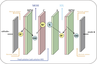 Preparation of organic acids by bipolar membrane electrodialysis