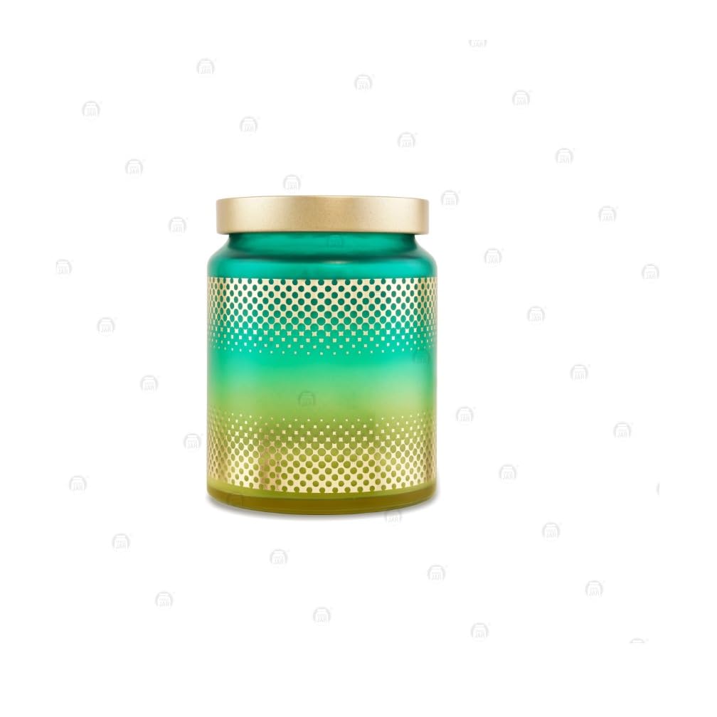 Croco Jar With Yellow Golden Cap - Plastic, Steel & Glass, 12 Piece Set For Dry Fruits & Food Storage, Multicolor Printed Round Tin Container, Screw Type Cap