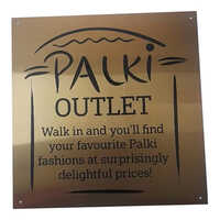 Steel Gold Matt Etching Name Plate Signage - Stainless Steel, Custom Sizes Available | Built-in LED Lighting, Polished Finish, Easy Wall-Mount Installation