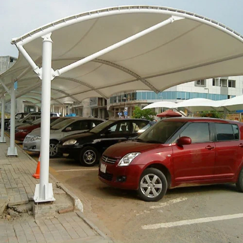 Car Parking Tensile Structure - Color: White