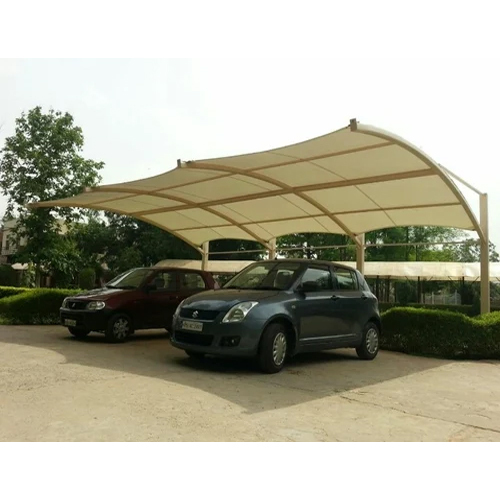 Outdoor Car Parking Tensile Structure - Color: White