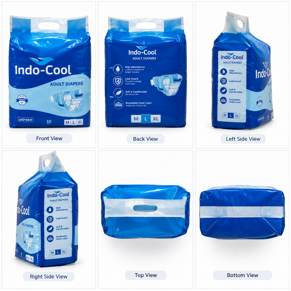 Indo Cool Adult Diaper - Cotton Material, Custom Size Medium, Available in Any Color | Soft, Comfortable, Unisex Design for Personal Care