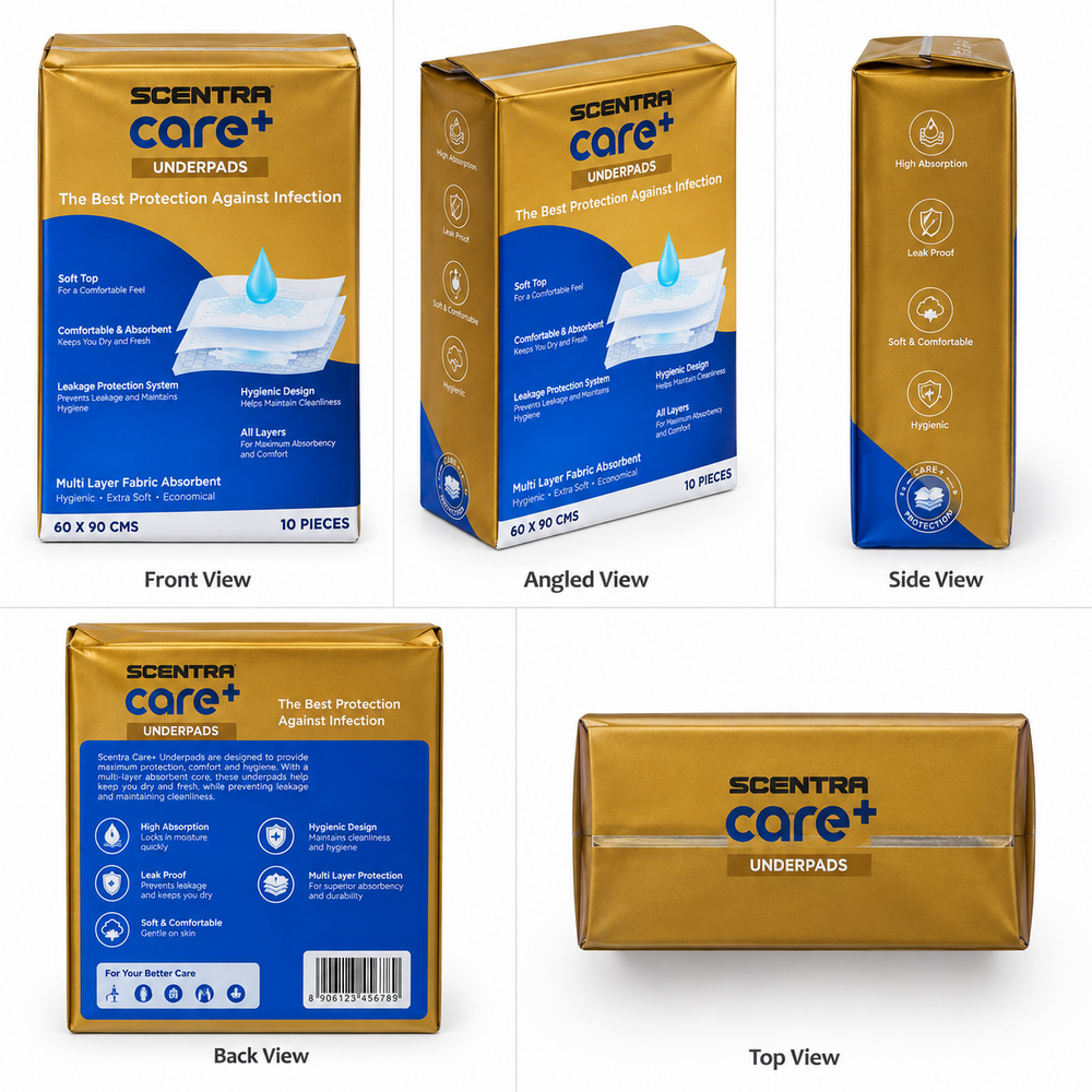 Underpads For Adults - High Absorption Cotton, Large Size, White Color | Leak Guard Protection, Super Soft Top Surface