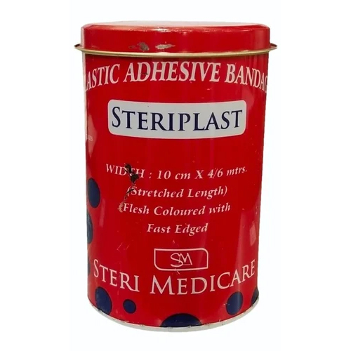 Steriplast Elastic Adhesive Bandage - Polyester, 10 cm x 4 m, Beige | Reusable for Minor Injury Dressing, Not Disposable, Solid Form
