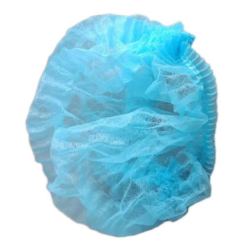 Disposable Non Woven Bouffant Cap - Color: Blue