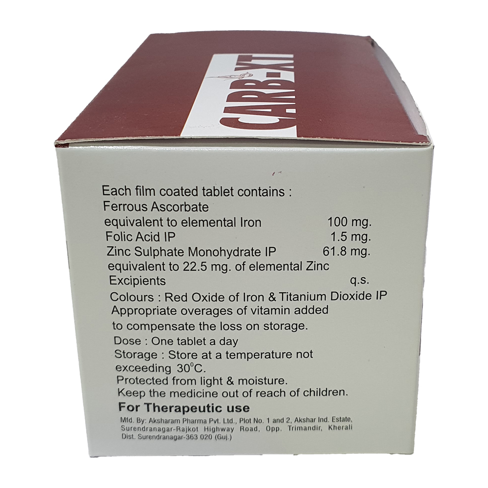 Ferrous Ascorbate, Folic Acid, Zinc Tablet - 100mg Ferrous Ascorbate, 1.5mg Folic Acid, 22.5mg Zinc | Vitamin Deficiency Support, Allopathic, 10x10 Tablet Packaging, Storage Instructions: Keep In Cool And Dry Place